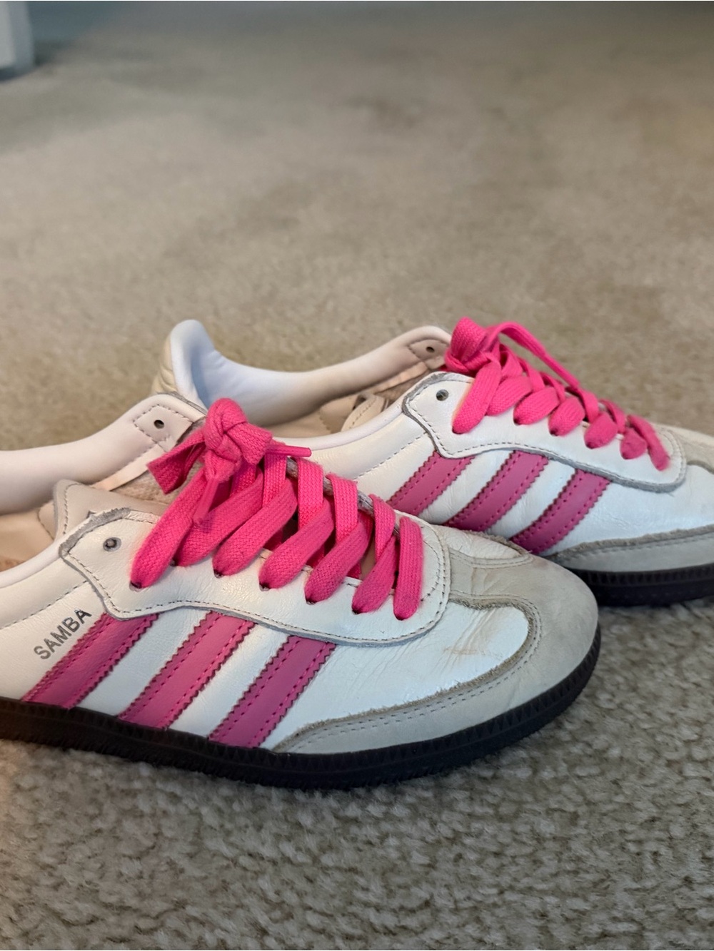 Adidas Samba OG "Lucid Pink" White Sneakers - Women's Size 6.5